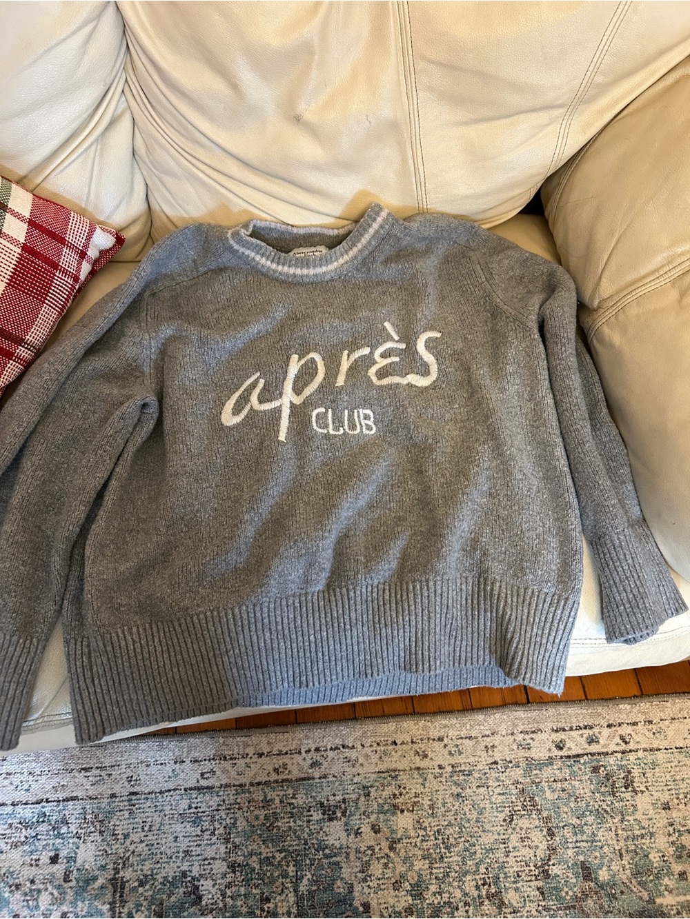 Abercrombie & Fitch Grey Crewneck Sweater with White Script
